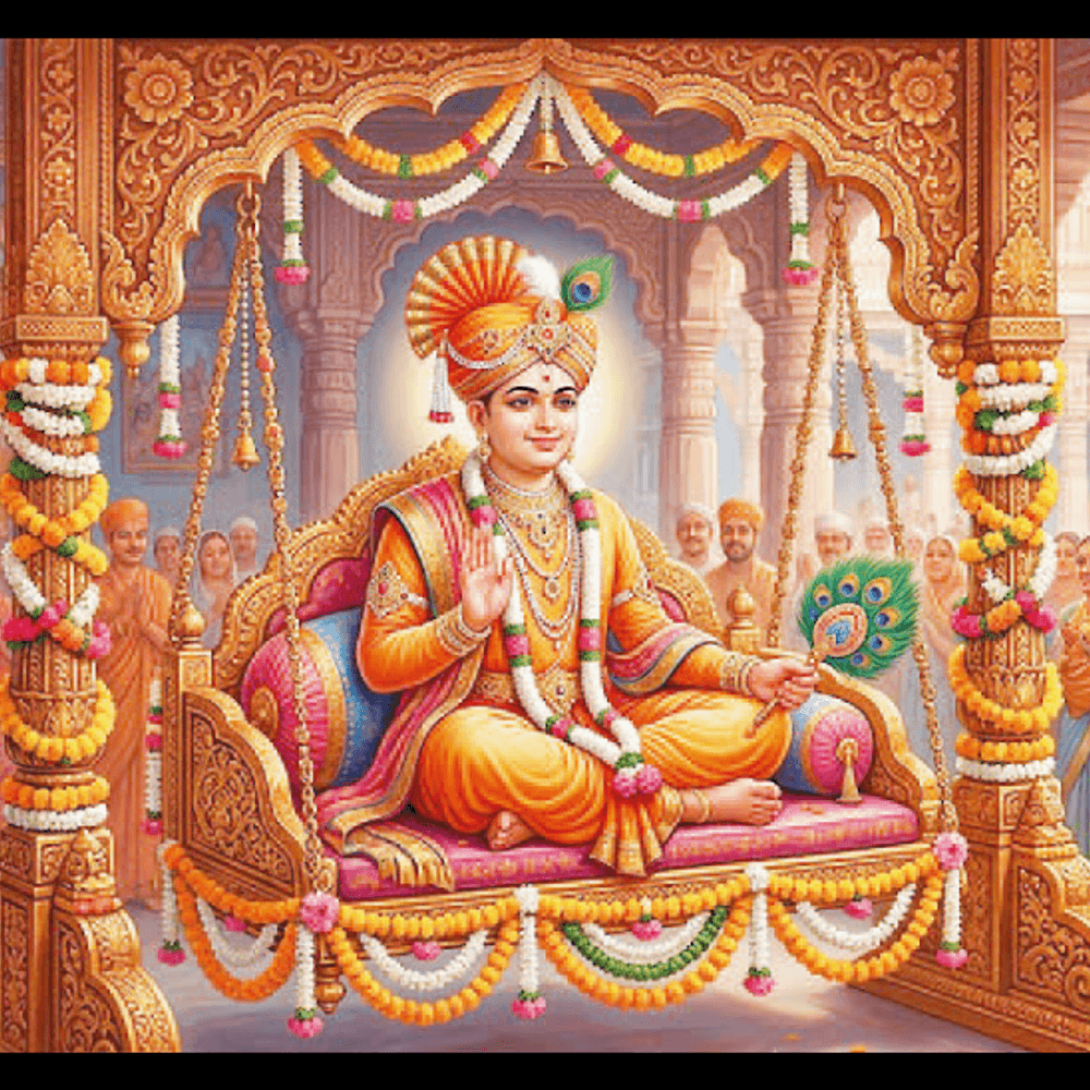 મેંદી રંગ લાગ્યો:વડતાળે ફૂલવાડી હિંડોળો આંબાની ડાળ…