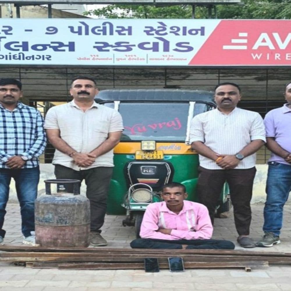 સેક્ટર-13માં છાપરામાં રહેતો રીઢો ચોર ઝડપાયો:રિક્ષા અને 93 હજારનો મુદ્દામાલ જપ્ત, આરોપી સામે અગાઉ 4 ગુના નોંધાયેલા